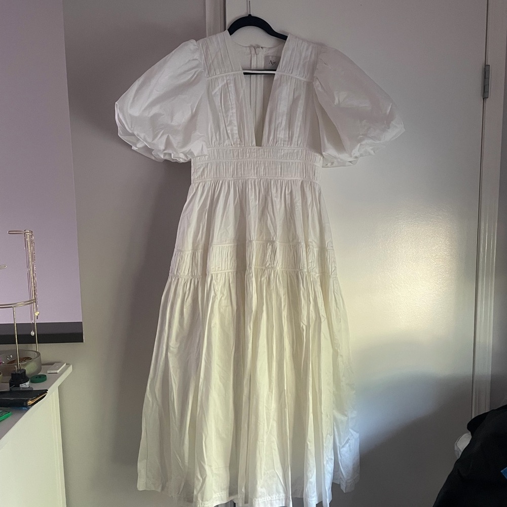 Aje Fallingwater Ruched Midi Dress